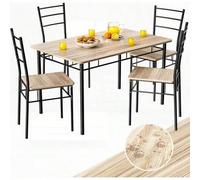 Shein ® Juego de Mesa de Comedor con 4 Sillas 5 Piezas Muebles de Cocina de Madera Completa Leo0 x 68 cm Tipo Industrial
