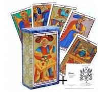 Shein Juego de mesa de Tarot español Fournier, El Tarot de Marsella - 78 cartas a todo color y folleto de instrucciones en español - TAROT DE MARSELLA