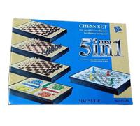 Shein Juego de mesa magnético educativo infantil 5 en 1: incluye ajedrez, parchís, damas, serpientes y escaleras y backgammon. Un juego de mesa multifuncion
