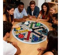 Shein Juego de mesa Monopoly de 6 jugadores de 35 cm, incluye: 1 tablero redondo, 24 dados de 6 colores y 2 dados. Juego de mesa clásico de dados para 6 jug