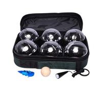 Shein Juego de Petanca Profesional de 6 Bolas Metálicas con Boliche de Madera, Cinta de Medición, Imán Recogedor y Bolsa de Transporte - Set de Boules para