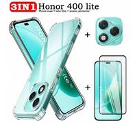 Shein Juego de protector de pantalla 3 en 1 para Honor 400 Lite: película mate suave, película de vidrio templado de pantalla completa, funda de teléfono tr