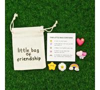 Shein Juego de regalo de amistad apreciada: pequeña bolsa de abrazo con tarjeta de poesía inspiradora, globos con forma de corazón, arcoíris, sonrisa, encan