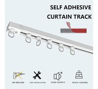 Shein Juego de rieles para cortinas de instalación fácil y autoadhesiva - Instalación universal en el techo y el lateral de las cortinas, sin necesidad de p