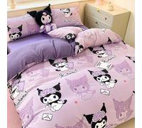 Shein Juego de ropa de cama de 2/3 piezas con estampado lindo de Sanrio - Hello Kitty/Kuromi/Cinnamoroll/Pochacco (1 funda nórdica + 1/2 fundas de almohada,
