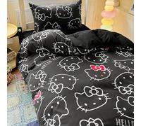 Shein Juego de ropa de cama de 2/3 piezas con estampado lindo - Hello Kitty/Kuromi/Cinnamoroll/Pochacco (1 funda nórdica + 1/2 fundas de almohada, sin relle