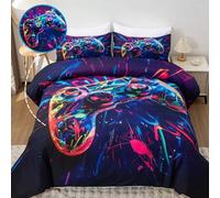 Shein Juego de ropa de cama para consola de juegos ultra cool de 3 piezas, ropa de cama cómoda - 1 funda nórdica + 2 fundas de almohada, fabricada en tejido