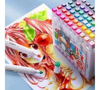 Shein Juego de rotuladores de acuarela para estudiantes, de secado rápido, de doble punta, a base de agua, de 18/24/36/48 colores, especiales para grafitis