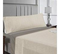 Shein Juego de Sabanas 3 Piezas - Poliéster Microfibra - Sábana Bajera, Sábana Plana y 1 Funda de Almohada( cama 90-105-135-150, CELLA BEIGE )