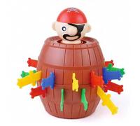Shein Juego de sorpresa con mecanismo de cuchillo que salta de un barril de pirata, emocionante y emocionante, adecuado para fiestas con amigos o interaccio