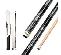 Shein Juego de taco de billar americano profesional JY, azul, punta de 12.5 mm para bolas de 9, 18-20 onzas, 58 pulgadas (148 cm), incluye funda para taco,