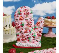 Shein Juego de tapetes resistentes al calor con diseño de fresa, color rosa. Incluye tapete resistente al calor + guantes, para uso en cocina y hornear, ute