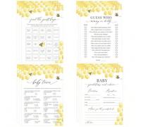 Shein Juego de tarjetas para baby shower con 4 juegos: Trivial del bebé, Cómo Mamá o Papá, Predicción y Consejo del bebé, y Encuentra al invitado Bingo. Tem