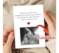 Shein Juego de tarjetas personalizadas con foto para el Día de San Valentín, combo de mensaje de bendición de amor con sobre, confesión, aniversario, regalo