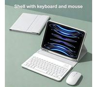 Shein Juego de teclado y ratón inalámbricos para iPad A16 11th/10th, 9th/8th/7th de 10.2 pulgadas, Air 10.9 pulgadas 11 pulgadas, con funda protectora de ta