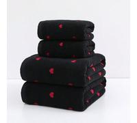 Shein Juego de toallas con bordado de corazón rojo y "AMOR", regalo personalizado para parejas, toallas suaves y absorbentes para uso en baño/piscina/hogar,
