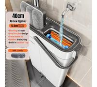 Shein Juego de trapeador y cubeta con escurridor, trapeador y cubeta con escurridor, trapeador de piso con cubeta, trapeador de limpieza 2 en 1, trapeador y