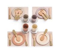 Shein Juego de vajilla de madera ROBUD: accesorios de cocina inspirados en Montessori, juego de rol para niños, regalo para niños y niñas a partir de 3 años