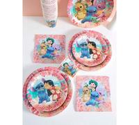 Shein Juego de vajilla desechable de playa de Stitch de Disney - 25 piezas, incluyendo platos, servilletas y vasos, adecuado para cumpleaños, bodas, fiestas