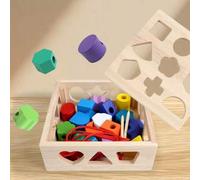 Shein Juego educativo temprano para niños, juego de aprendizaje de enhebrar y apilar formas y colores, desarrollo del pensamiento lógico y coordinación mano