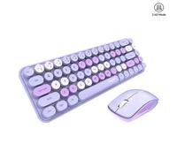 Shein Juego inalámbrico MOFII de teclado y ratón mini en colores mixtos de 2.4G, portátil con 68 teclas y teclas redondeadas, teclado y ratón inalámbricos l