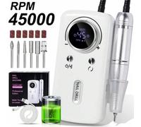 Shein Juego profesional de lima de uñas eléctrica, máquina de limado de uñas, kit de manicura y pedicura, juego de limas de uñas para uso doméstico y salón,