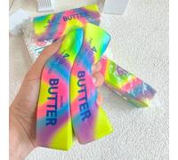 Shein Juguete blando de apretar con forma de barra de mantequilla espiral arcoíris, súper suave con rebote lento, juguete antiestrés realista de comida, ado