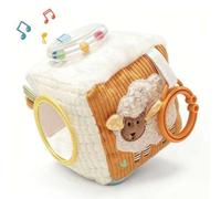 Shein Juguete colgante cúbico para cochecito de bebé, poliedro multifuncional y multimateria, estimula diferentes experiencias táctiles del bebé, cada lado