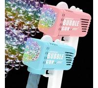 Shein Juguete de ametralladora de burbujas de mano para niños, máquina sopladora de burbujas automática para exteriores, regalo de cumpleaños para niños y n