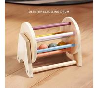 Shein Juguete de bolas de madera con arcoíris, juguete de rompecabezas de educación temprana para bebés, pista de bolas de colores que promueve el desarroll