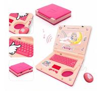 Shein Juguete de computadora portátil para niños con luces LED y música, juguete educativo interactivo para niños y niñas para mejorar el desarrollo cogniti