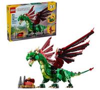 Shein Juguete de dragón medieval 3 en 1 Creator - Juguete de construcción con 3 opciones de construcción, dragón, serpiente marina o fénix - Conjunto de fan