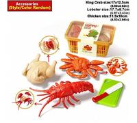Shein Juguete de ensamblaje 3D - Langosta realista, cangrejo real, pollo, pez, juguete de cortar frutas de juego de roles, regalo de educación temprana