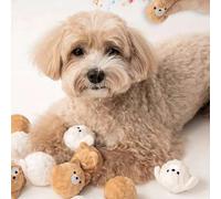 Shein Juguete de masticar para perros con sonido - Pelota con rebote con forma de cachorro y picos para la limpieza de los dientes, juguete interactivo para