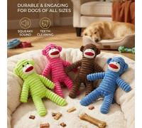 Shein Juguete de peluche con chillido para perros, juguete de masticar en forma de armadillo de peluche, juguete suave y duradero para mascotas que ayuda a