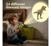 Shein Juguete de proyección del mundo de los dinosaurios con 3 tarjetas de proyección de dinosaurios, reconoce a los dinosaurios y explora los principios ci