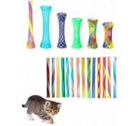 Shein Juguete de resorte Happy Kitten, juguete interactivo para gatos de interior, resorte colorido, juego activo, resorte espiral, se puede usar para salta