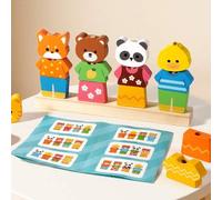 Shein Juguete educativo de rompecabezas de emparejamiento cognitivo para niños, con patrón de cambio de ropa de animales, reconocimiento de colores, desarro