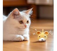 Shein Juguete eléctrico automático de 3 colores para barrer el pelaje de mascotas, diseño de ratoncito lindo para gatos y perros, juguete de ratón vibrador