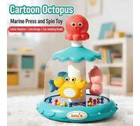 Shein Juguete infantil Carrusel de insectos Pelota de salto, Juguete interactivo de educación temprana Presiona y gira animal - Juego cognitivo giratorio co