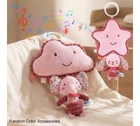Shein Juguete musical para bebé con decoración de elefante y conejo rosados, adecuado para cochecito, silla de coche y talla grande, detalles sensoriales co