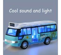 Shein Juguetes de autobús escolar, coches de plástico, pequeños coches, autobús de la ciudad con sonido y luz, coches de fricción con pilas, juguetes para j