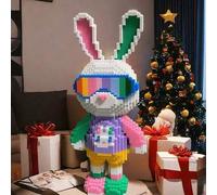 Shein Juguetes de bloques de construcción de la serie Conejo, Conejo de caramelo, Conejo social, Conejo con gafas - Juguetes de bloques de construcción, Dec