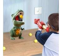 Shein Juguetes de disparo de dinosaurios para niños, juego de pistola de espuma suave de dinosaurio con balas, juego competitivo interactivo entre padres e