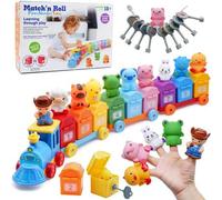 Shein Juguetes de Interacción de Tren de Animales de Granja Montessori para Niños Pequeños, Juego de Aprendizaje de Clasificación de Colores & Emparejamient