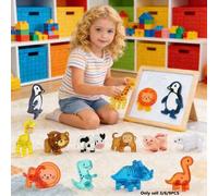Shein Juguetes Magnéticos 3D de Animales Dinosaurio, Animal de Granja, Pingüino, Oso Polar, Mundo de Dinosaurios, 3/6/9 Piezas, Adornos Decorativos, Adecuad