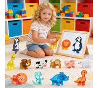 Shein Juguetes magnéticos de animales 3D como dinosaurios, animales de granja, pingüinos, osos polares - Mundo de dinosaurios y decoraciones - Adecuado como