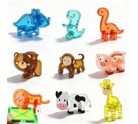 Shein Juguetes Magnéticos de Animales Dinosaurios y Animales de Granja, Mundo de Dinosaurios, Adornos Decorativos, Adecuados para Regalos de Cumpleaños y Va