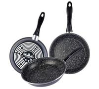 Shein k2 gransasso - set juego 3 sartenes 18-20-24 cm, inducción, antiadherente mármol