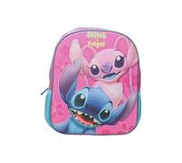Shein KARACTERMANIA | Mochila Infantil de Lilo & Stitch - Mochila Escolar en Color Rosa y Azul con Dibujo de Stitch y Ángel - Estilo Escolar - Espaciosa - M